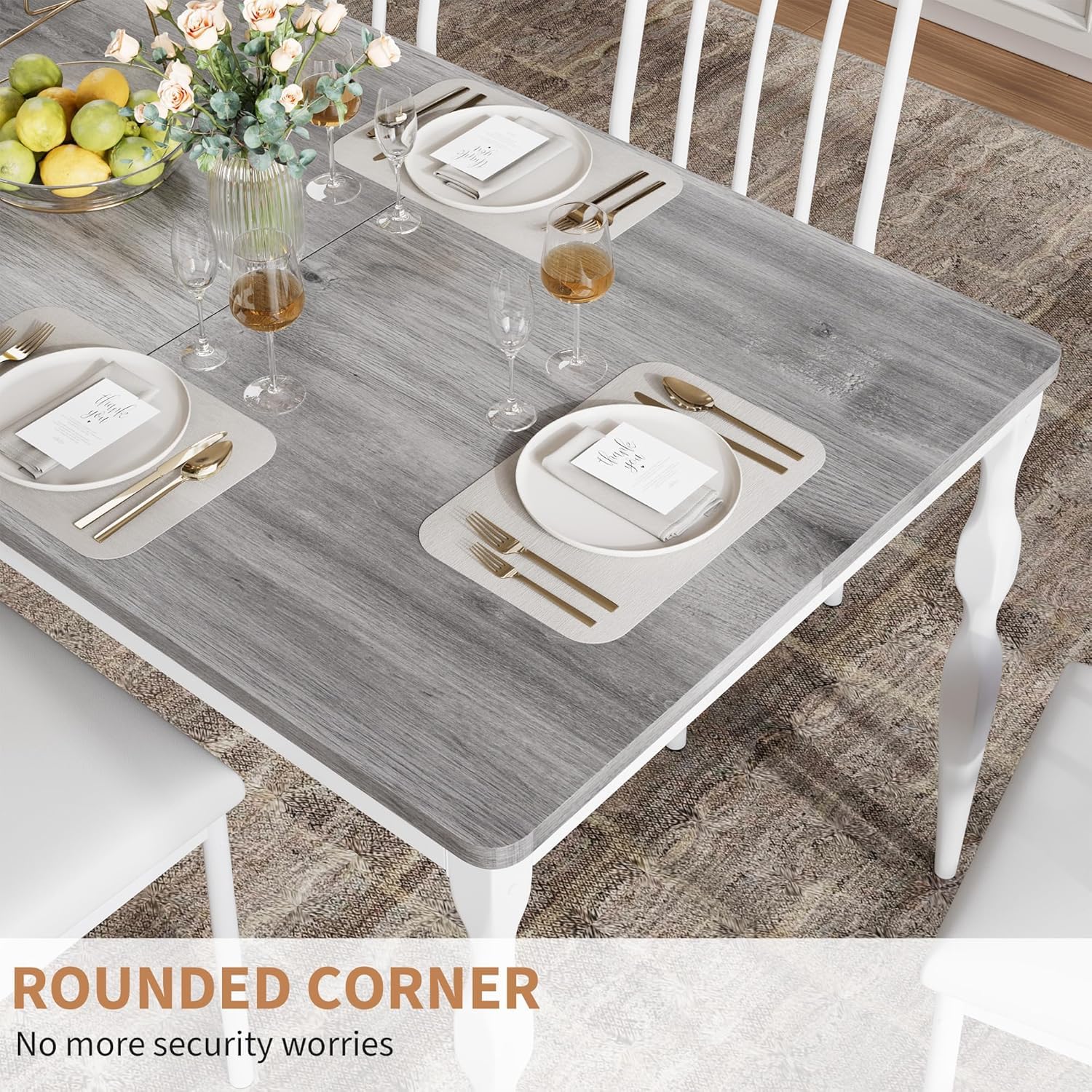 Table de salle à manger Garvee de style campagnard de 180 cm (71 pouces) pour 6 à 8 personnes, avec plateau en bois robuste et pieds en métal stables, idéale pour la cuisine et la salle à manger. Forme rectangulaire, résistante aux rayures.