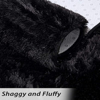 Tapis moelleux Garvee 4 cm en polyester peluche noir pour salon et chambre d'enfant. Extra doux et antidérapant.
