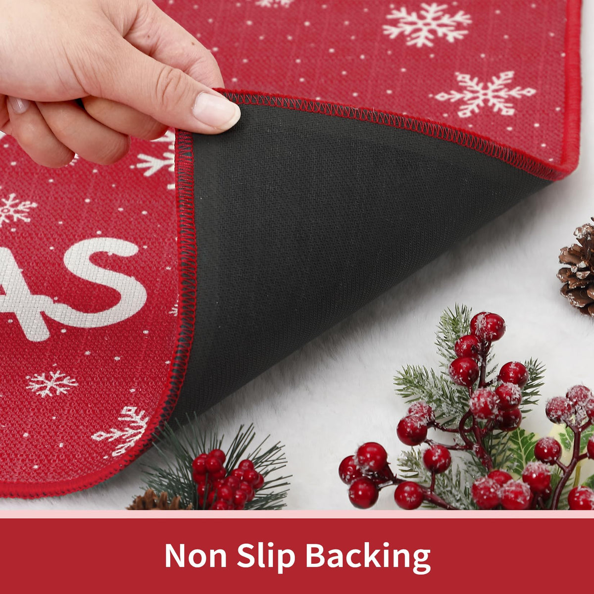 Tapis de porte antidérapant Garvee en coton imprimé, 40 x 60 cm, pour cuisine, chambre et salon, intérieur et extérieur, décoration de Noël