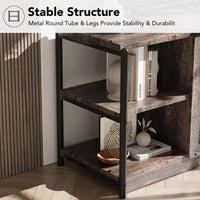 Garvee Meuble TV style ferme pour téléviseurs 65/191 cm avec portes en maille, console multimédia de style industriel, meuble de salon, bois durable