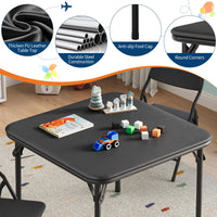 Ensemble table et chaises pour enfants Garvee 5 pièces, pliable, en métal robuste et cuir PU, pour chambres d'enfants et usage extérieur