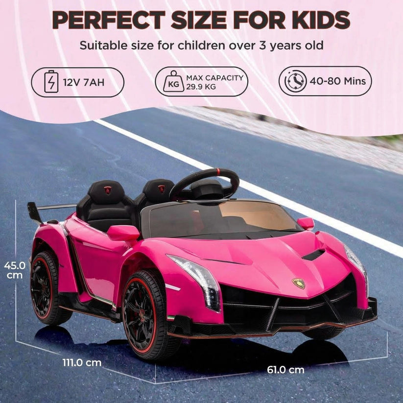 Voiture Lamborghini Gymnastique aux poids et haltères siège large ceinture sécurité amortisseurs roues