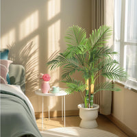 Palmier artificiel doré Garvee 120 cm, plante tropicale réaliste, feuilles ajustables, matériaux PVC et PE, base stable, décoration intérieure et extérieure