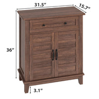 Garvee Armoire de rangement style ferme, étagère réglable à 3 niveaux, 7 positions, bois, style rustique, cuisine et couloir, 40 × 80 × 91 cm