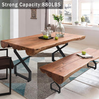Pieds de table en métal Garvee 28 po x 17,7 po, robustes, style industriel rustique, en fer forgé, réglables, noirs