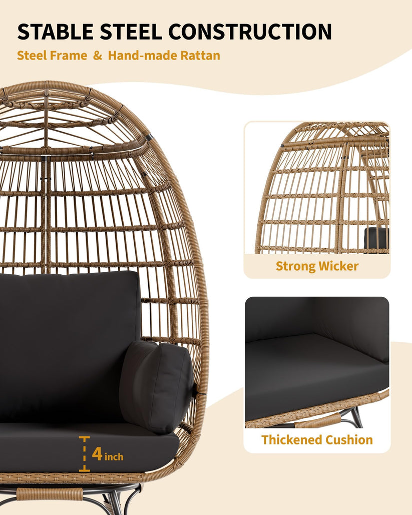 Fauteuil œuf Garvee pour balcon et terrasse