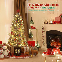 Sapin de Noël Garvee 125 cm – Avec lumières et décorations, socle flocon de neige pour une ambiance hivernale magique