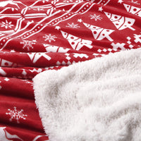 Couverture de Noël Garvee en flanelle sherpa rouge 50x60 - Chaude, réversible, douce et résistante - Idéale pour le canapé et le camping