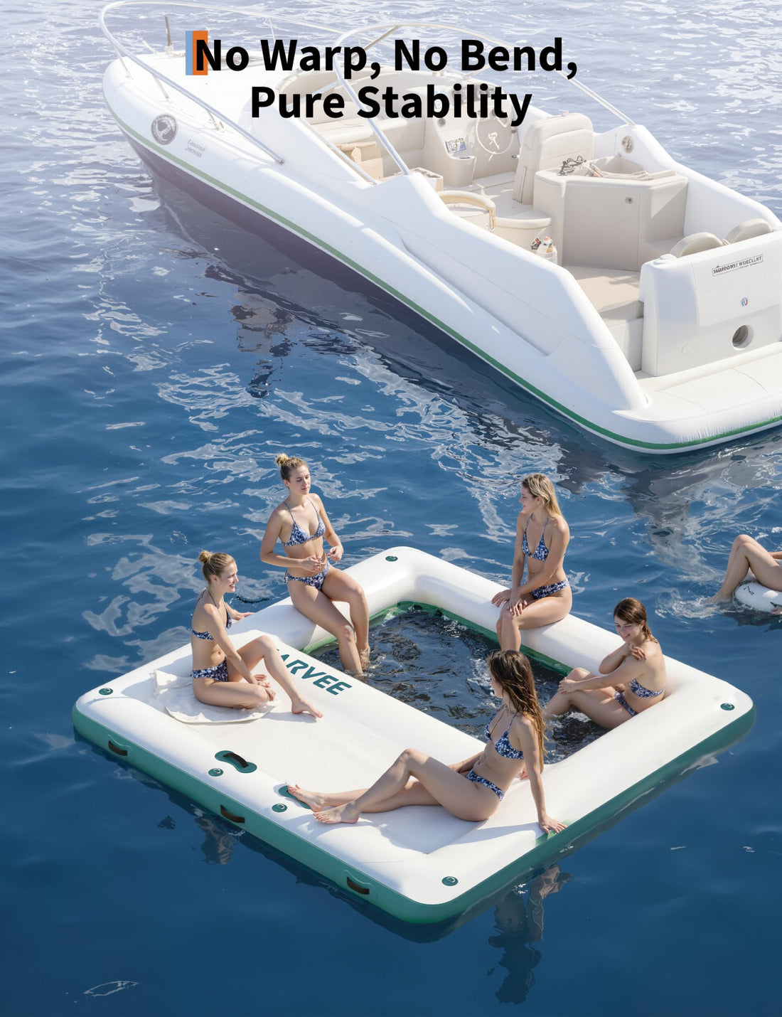 Hamac gonflable aquatique Garvee, ponton flottant, trampoline de 3 m (10 pi), filet marin en PVC, idéal pour les fêtes, piscine, lac, multicolore
