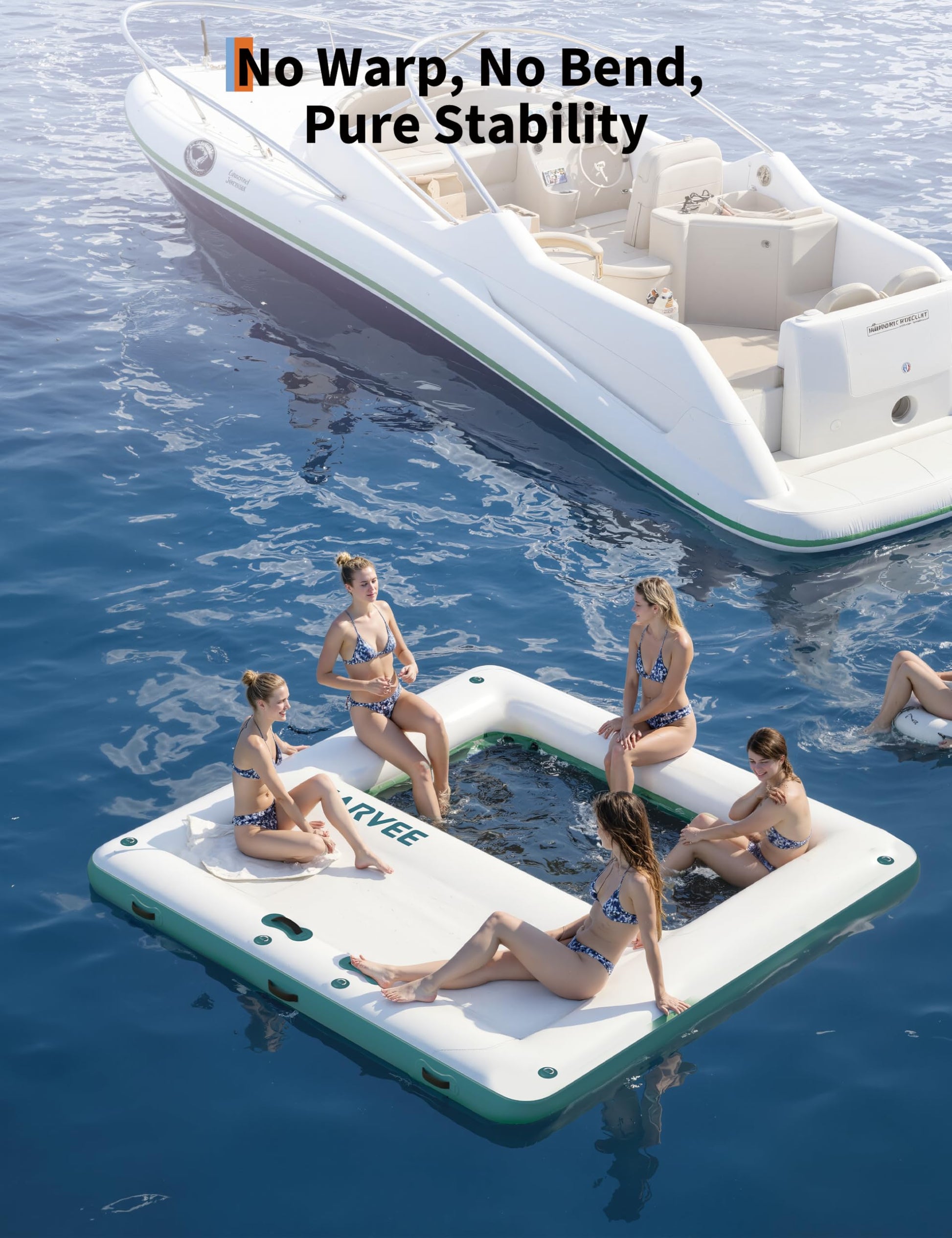Hamac gonflable aquatique Garvee, ponton flottant, trampoline de 3 m (10 pi), filet marin en PVC, idéal pour les fêtes, piscine, lac, multicolore