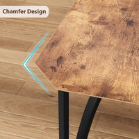 Ensemble table et chaises Garvee pour 2 personnes, design biseauté, chaises rembourrées en PU, structure en MDF et acier, compact, idéal pour les petits espaces, 111 x 70 x 78 cm, noir
