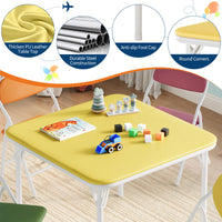 Ensemble table et chaises pliantes pour enfants Garvee 5 pièces, pliable, sûr, en cuir PU, pour la chambre d'enfant et l'extérieur, léger