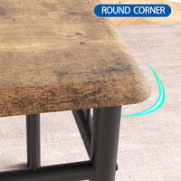 Ensemble de salle à manger Garvee 3 pièces pour 2 personnes, carré, gain de place, plateau robuste en MDF, chaises ergonomiques en bois, brun rustique, compact pour les petits espaces