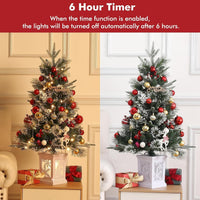 Sapin de Noël artificiel Garvee, lot de 2 – 90 cm, 78 LED à fibre optique (blanc chaud), 8 modes d'éclairage, socle flocon de neige