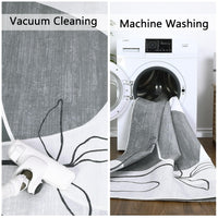 Tapis Garvee en polyester imitation cachemire, lavable, antidérapant, moderne, 120 x 170 cm, gris