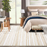 Revêtement de sol Garvee pour salon, doux, lavable en machine, antidérapant, couleur crème et marron, 140 x 200 mm, pour chambre et bureau.