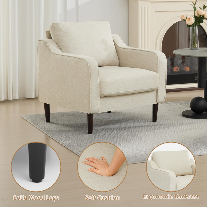Structure pieds bois massif et coussin épais mousse haute densité