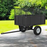 Garvee Chariot De Jardin En Acier 34 kg Avec Pneus Pneumatiques Et Côtés Amovibles Pour ATV UTV Pelouse Ferme 17 Pi³
