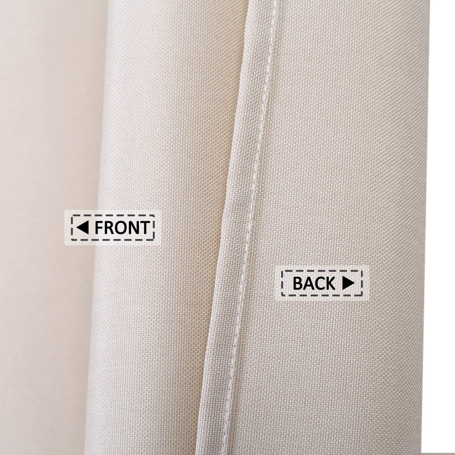 Rideau de douche Garvee, salle de bain, 100 % lin polyester, tissu épais imperméable, crochets rustiques, beige, 122 x 183 cm, luxe hôtelier