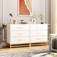 Garvee commode en bois pour chambre à coucher, 3 tiroirs, MDF, blanc, moderne, anti-poussière, robuste, compacte, pour entrée ou salon