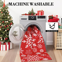 Tapis d'intérieur Garvee pour Noël, motif flocons de neige, antidérapant, lavable, doux et anti-peluches, idéal pour la salle de bain et la cuisine. Décoration festive.