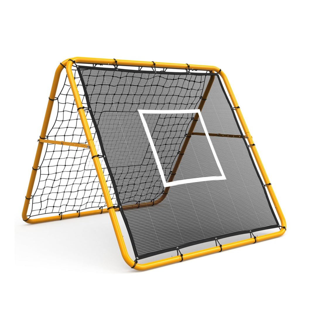 Garvee Filet de rebond de football 120 x 120 cm, angle réglable, double face, cadre en acier, filet en PE tous temps