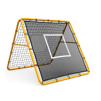 Garvee Filet de rebond de football 120 x 120 cm, angle réglable, double face, cadre en acier, filet en PE tous temps