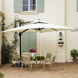 Garvee Parasol de jardin en aluminium 300 × 300 cm, beige, léger et résistant, structure robuste pour terrasse, balcon et extérieur - Blanc crème