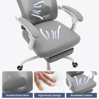 Garvee Chaise de bureau ergonomique en maille respirante et confortable, avec soutien lombaire et repose-pieds réglables