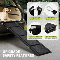 Garvee Rampe pliable pour chien en aluminium 180 x 43 cm, antidérapante, supporte jusqu’à 120 kg, idéale voiture, canapé, lit et chiens âgés.