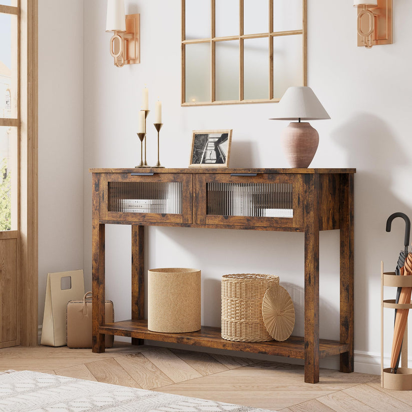 Structure stable en panneaux MDF pour table console