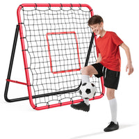 Filet de rebond de football Garvee 113 x 113 cm avec cadre en fer, angle réglable pour jardin et terrain, robuste et facile à monter