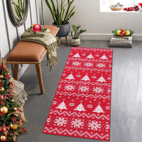 Garvee Kerst Sneeuwvlok Tapis d'intérieur lavable antidérapant Rouge Décor 60 x 180 cm Salon Couloir