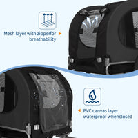 Sac de transport pour chien Garvee pour vélo, capacité de 40 kg, avec pneus pneumatiques de 48 cm, pour chiens moyens à grands, idéal pour les aventures en plein air, pliable, en Oxford 600D, noir