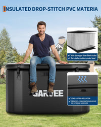 Baignoire balnéo Garvee pour sportifs, 930 litres (248 gallons), ovale, noire, portable, couvercle isolé, en PVC renforcé de fibres de verre résistant aux déchirures