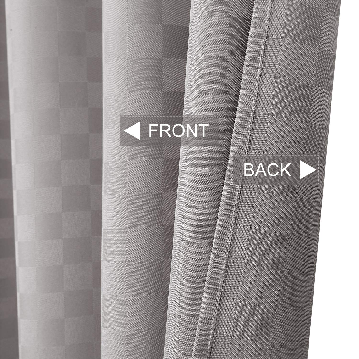 Rideau de douche à carreaux gaufrés Garvee, polyester épais, 183 x 183 cm, gris, décoration de salle de bain de qualité hôtelière