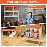 Nichoir Garvee pour poules, 6 compartiments, acier galvanisé, système à roulettes, fixation murale, pour élevages avicoles, larges ouvertures de ventilation, facile à nettoyer
