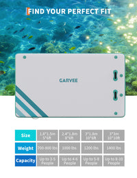 Garvee Plateforme Flottante Gonflable avec Surface Antidérapante et Échelle Souple, PVC Résistant, Connectable, pour Piscine et Plage, Plusieurs Tailles, Bleu