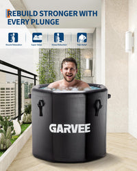 Bain de glace Garvee pour athlètes, 660 litres, PVC de qualité militaire, couvercle isolé, portable, pour les loisirs