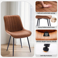 Ensemble de 2 chaises de salle à manger modernes Garvee, revêtues de cuir PU, pieds en métal, stables, confortables et polyvalentes, idéales pour la cuisine ou un café, couleur noire.