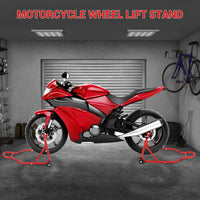 Support de levage pour moto Garvee, capacité de charge 385 kg, réglable, en fer antirouille, universel, pour atelier ou garage, noir.