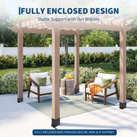 Garvee Lot de 4 bases de poteau 15 × 15 cm en acier 2 mm, finition thermolaquée noire, pour pergola, terrasse et deck