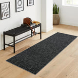 Garvee tapis moderne lavable antidérapant bas poil doux résistant polyester noir 60 × 230 cm salon couloir