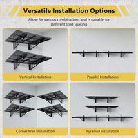 Garvee étagères murales robustes (lot de 2), 60 × 90 cm, acier, fixation murale, pour atelier et garage, capacité de charge de 254 kg, noir