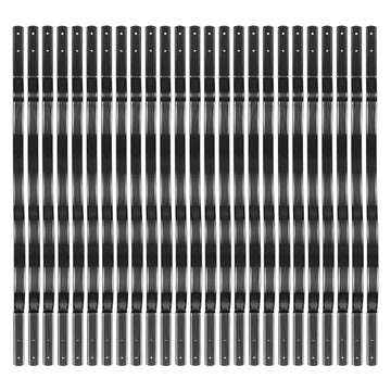 Balustres de terrasse GARVEE, lot de 50 barreaux en aluminium, forme ondulée, 82 cm x 2,5 cm, avec vis, pour escaliers et rampes de terrasse, noir mat
