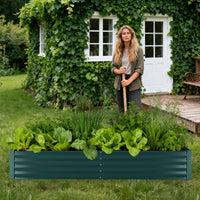 Jardinière surélevée en métal Garvee avec couvercle pour jardin et terrasse, résistante à la corrosion et aux intempéries, polyvalente et robuste.
