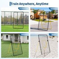 Filet de rebond de volley-ball Garvee 7x4 pi, réglable multi-angles, en PE robuste et pliable pour l'entraînement en extérieur
