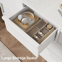 Garvee commode à 7 tiroirs avec grand espace de rangement, bois robuste pour la chambre et le salon, 137 × 40 × 78 cm, brun