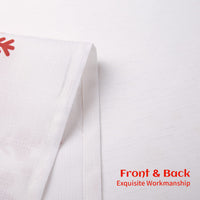Nappe de Noël Garvee à motif flocons de neige simples, antitache, 137 x 274 cm, blanche, décoration de table festive