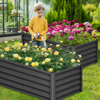 Jardinière surélevée galvanisée Garvee 182 x 91 x 46 cm (6 x 3 x 1,5 pi) - Construction robuste en acier - Protection antirouille - Fond ouvert - Coins de sécurité